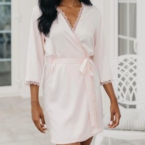Women's Silk Pink Robe